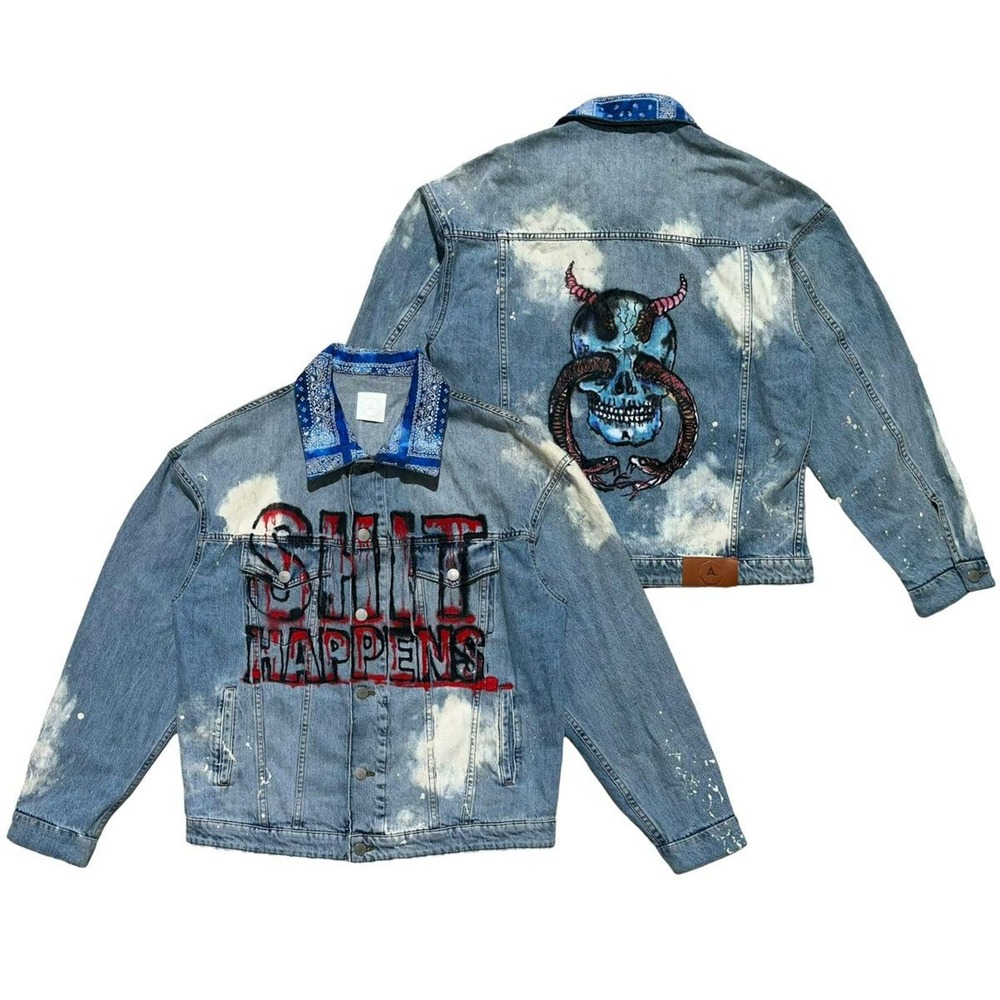 Alchemist Oversized “shit happens” himumimdead denim jacket